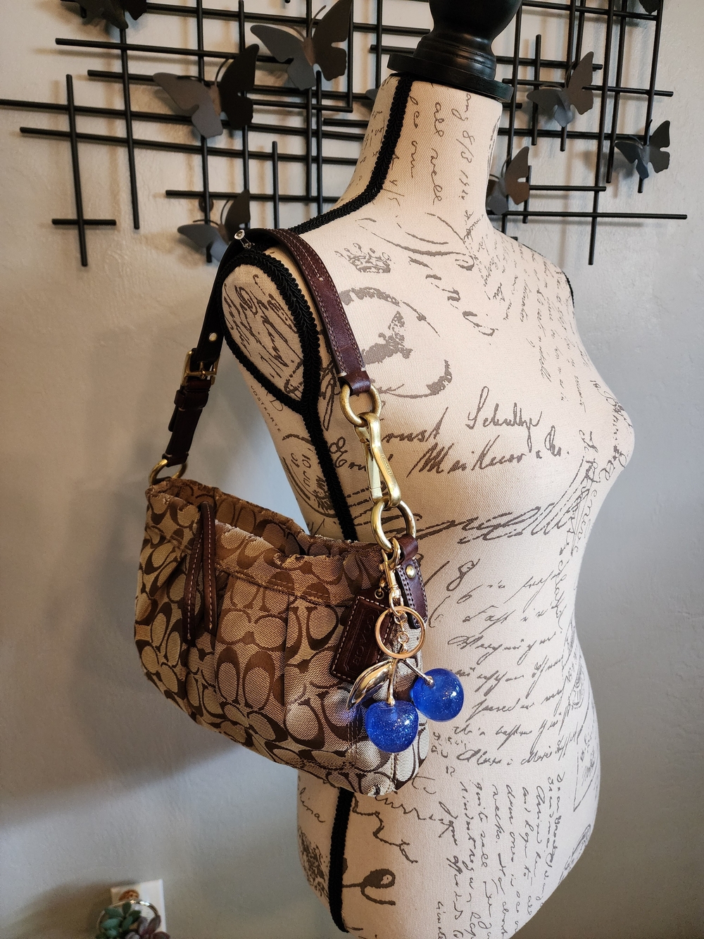Y2k Coach Hamptons Signature Pleated Handbag - Gem